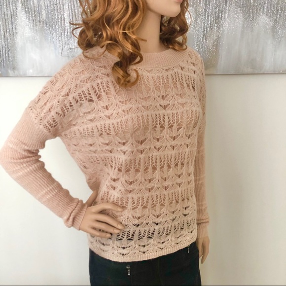 Marciano Nude Open Knit Sparkly Sweater - Picture 9 of 9